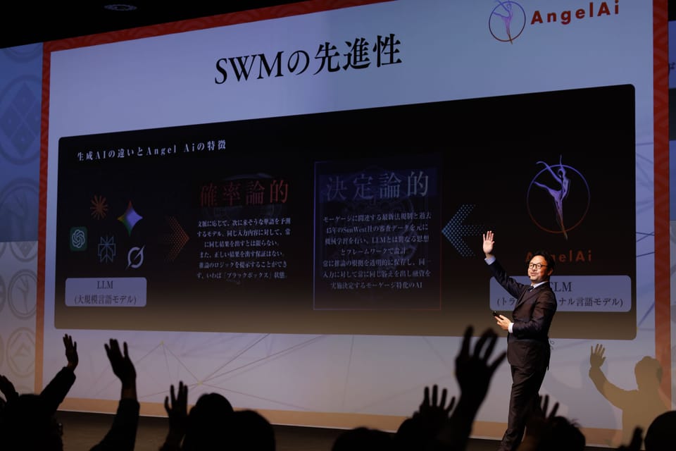 Sun West Investment Trust の事業を紹介するスクリーンと登壇者